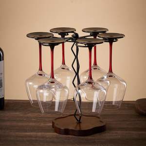 Support à verres rotatif en bois massif motif fleur de prunier, design moderne, durable, pour bar à domicile et événements festifs - Product Image 1