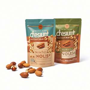 Emballage alimentaire vert refermable réutilisable personnalisé gomme à mâcher gelée noix noix macadamia pochette support fermeture éclair étanche à l'humidité supérieure - Product Image 4