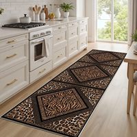 Leopard Runner Rug Non Slip Cheetah Print Hallway Runner Farmhouse Washable Western Country Carpet for Bedroom Bed Side Entryway