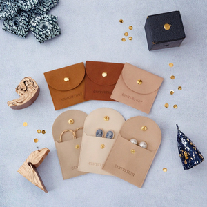 High-end Flannel Eco-Friendly Fashion Jewelry <b>Bag</b> with Button Envelope Design for Necklace Ring Earrings Storage <b>Dust</b> <b>Bag</b> - Product Image 3