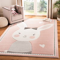 Tapis rond Heimbach Majestic Unicorn Royal pour enfants, en polyester rose, tapis en plastique pour filles, pour utilisation en extérieur et sur la plage