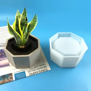 Etli konteyner Pot İskandinav büyük bahçe Bonsai çimento fabrikası çiçek silikon kalıplar beton Opp torba kalıpları DM430