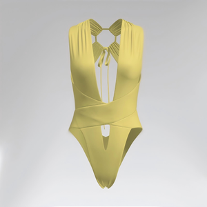 ชุดว่ายน้ำวันพีซแบบสั่งตัดสุดหรู ดีไซน์ไขว้หลังแบบรัดรูป เหมาะสำหรับใส่ไปเที่ยวชายหาดหรือรีสอร์ท - Product Image 1