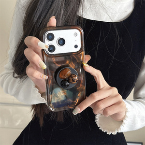 เคสโทรศัพท์สองชั้นแบบไล่สีน้ำตาลอำพันวินเทจ สำหรับ iPhone 17 Pro Max 16 15 14 - Product Image 1