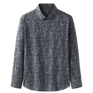 เสื้อเชิ้ตลายดอกไม้แขนยาวผู้ชายทรงหลวมสบายๆสำหรับฤดูใบไม้ผลิและฤดูใบไม้ร่วง - Product Image 5