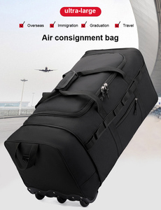 Unisex Polyester large capacity folding travel <b>wheel</b> bag <b>backpack</b> unisex cross body shoulder multi functional luggage bag - Product Image 2