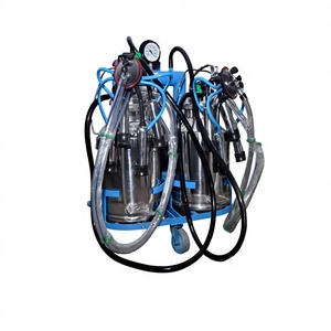 เครื่องรีดนมไฟฟ้าแบบพกพาสองถัง สำหรับวัวและแพะ พร้อมระบบสุญญากาศ ทำจากสแตนเลส อุปกรณ์ฟาร์มโคนม - Product Image 2