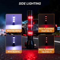 Lampe torche LED multifonctionnelle à énergie solaire avec marteau de sécurité, coupe-ceinture de sécurité et chargeur USB