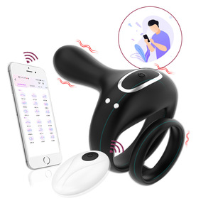Vente chaude APP Télécommande Couple <span class=keywords><strong>Penisring</strong></span> Jouets Vibrateur Cock Ring Retarder L'éjaculation Sex Toys pour Homme - Product Image 4