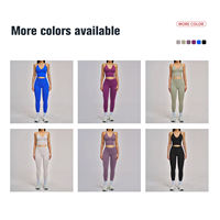 Ensemble de yoga JY personnalisé : Soutien-gorge de sport croisé et leggings taille haute, séchage rapide, respirant, extensible, pour la gym