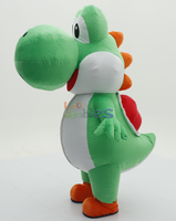 Costume de mascotte gonflable YOSHI dinosaure mignon, personnage de dessin animé, costume de mascotte de dinosaure ambulant, costume de performance pour adulte