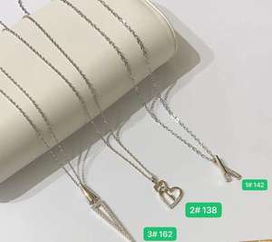 Collar de acero inoxidable Chapado en platino redondo cuadrado de circón al por mayor de joyería Xuping, venta al por mayor de Zircon - Product Image 4