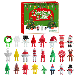 Set di Calendario dell'Avvento Natalizio Stampato in 3D, Figurine Mini Articolate, Ornamenti Appesi, Regalo per le Festività - Product Image 1