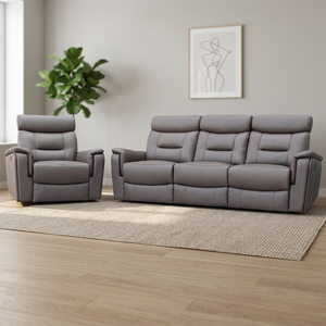 Sofá Reclinable Moderno de Lujo, Muebles Contemporáneos para Sala de Estar, Diseño Modular en Cuero Genuino y Tela, 3RR+2RR+1R, Malasia - Product Image 3
