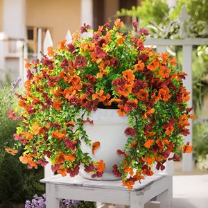 Vignes artificielles violettes Red Garden, fleurs en soie plastique résistantes aux UV pour la décoration extérieure, la maison et les accessoires de mariage - Product Image 4