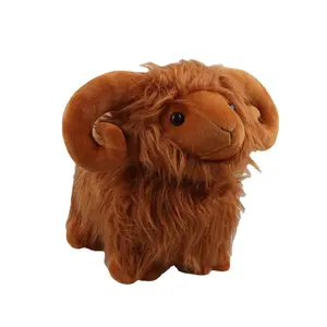 Stuffed Animal Highland Sheep Plush Soft Toy, Highland Woolly Ram Sheep Stuffed Doll