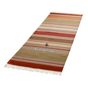 ITHL 2025 Striped Cotton Flat <b>Weave</b> Eco-Friendly Waterproof Reversible Rugs Economical Indoor Outdoor Area Rug Set Great Value - Product Image 1