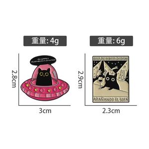 Ghim cài áo bằng hợp kim kẽm tráng men hình người ngoài hành tinh hài hước hoạt hình Tây Ban Nha, bắt cóc người, không mua, quà tặng trang sức dành cho trẻ em, bạn bè - Product Image 5