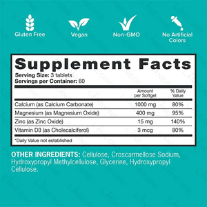 Cápsulas de Calcio, Magnesio y Zinc 3 en 1 OEM, Precio de Fábrica, Suplemento para el Cuidado de la Salud - Product Image 2