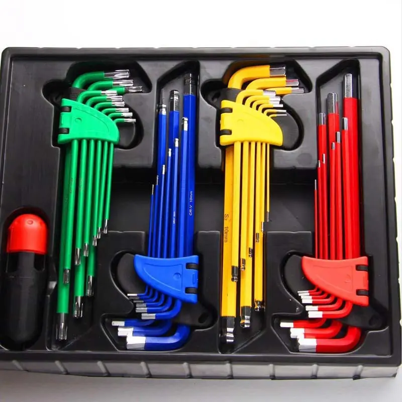 High Quality Colorful Torx star keys tool hex wrench hand tool screwdriver set 9pcs in 1 T10 T20 T30 T40 T50