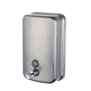 Wall mounted 1000mL 304 manual non spill metal liquid soap dispenser stainless steel