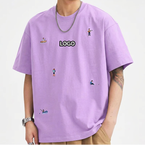 เสื้อยืดสตรีทแวร์ผู้ชายสีเขียวเฟิร์นทรงโอเวอร์ไซส์ผ้าฝ้ายระบายอากาศได้ดีเป็นมิตรกับสิ่งแวดล้อมทรงหลวม รุ่นใหม่ปี 2026 - Product Image 2