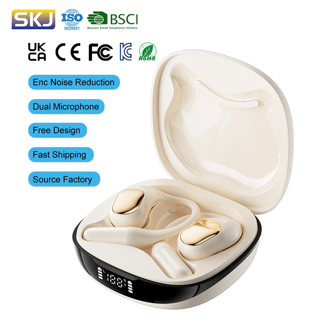 Earhook Wireless Earbuds Open Ear Bluetooth 5.3 Headphones Hi-Fi Stereo Ear Buds Wireless Charging Sports Gaming Earphones