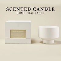 Bougie parfumée artisanale en cire de soja, dans un pot en céramique en forme de pilier, avec mèche en bois, pour la décoration de la maison et l'aromathérapie