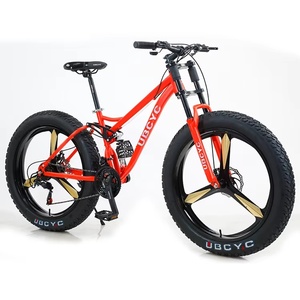 Vélo de montagne VTT pour hommes, prix d'usine, 20 pouces, descente, pneus larges 24/26x4.0, freins à disque en acier, double suspension, cruiser pour neige et plage - Product Image 4