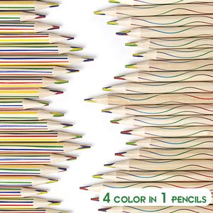 Lot <span class=keywords><strong>de</strong></span> <span class=keywords><strong>30</strong></span> crayons arc-en-ciel mixtes 4 en 1 pour enfants, crayons <span class=keywords><strong>de</strong></span> couleur assortis pour dessin <span class=keywords><strong>de</strong></span> fête, coloriage, croquis, éducation scolaire - Product Image 1