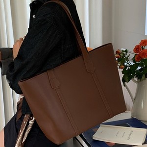 Women's Tote Bag Brown Black Horizontal <b>Square</b> Zipper Closure Everyday Casual Use F9030 - Product Image 4