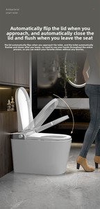 Sanitário Moderno de Cerâmica com Controle de Voz, Descarga Automática, Secagem a Ar, Montagem no Chão, Drenagem S-Trap, Controle Remoto Incluído - Product Image 3