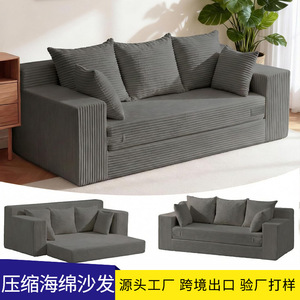 Foldable Three Seater <b>Sofa</b> <b>Bed</b> Sponge Filling Square Shape Living Room Use - Product Image 3
