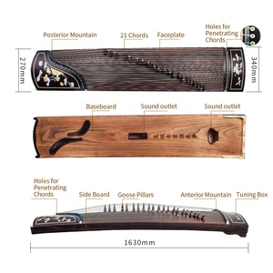 NAOMI Advanced Chinese <span class=keywords><strong>Zither</strong></span> 21 Saite Schwarzes Sandelholz Guzheng Instrument Gu Zheng Chinesische Harfe - Product Image 6