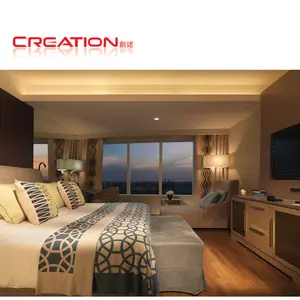 E1グレードmdfカスタマイズ現代木材ホテル家具高級寝室の家具セットデザインでエジプト