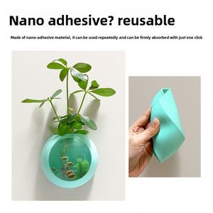 Vase mural transparent en silicone magique, auto-adhésif, pour fleurs suspendues, vente en gros - Product Image 3