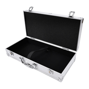 Metal Silver Black Aluminum Briefcase <b>Case</b> With Lock for Men 40.2x19x9.3cm - Product Image 3
