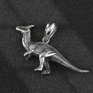 Vente en gros de colliers pendentifs gothiques en acier inoxydable breloque de bijoux à la mode de dinosaure Triceratops - Product Image 4