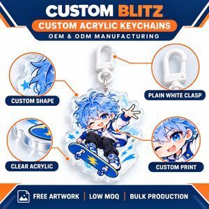 Porte-clés personnalisés en acrylique transparent sur le thème des sports et des anime, découpés sur mesure, OEM ODM - Product Image 4