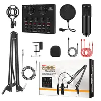 Kinscoter - Foldable Condenser Microphone with Sound Recording Arm Stand Filter