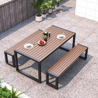 Ensemble de table et de chaises de restaurant en bois massif d'extérieur, écologique, durable, anti-corrosion, moderne, pour restaurant, barbecue