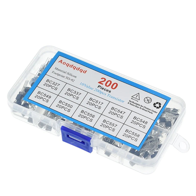 1BOX 200pcs=10 Values*20pcs Transistor kit Assort set BC327/BC337/BC517/BC547/BC548/BC549/BC550 BC556/BC557/BC558 diode pack