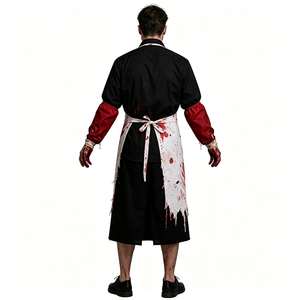 Costume da Macellaio Insanguinato per Uomo, Outfit per Festa di Halloween, Grembiule Strappato con Impronta di Sangue, Completo per Cosplay - Product Image 2