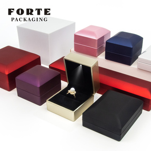 FORTE Wholesale Luxury Paint <b>Gift</b> Jewellery <b>Boxes</b> Custom LED Jewelry Box Packaging Bracelet Necklace <b>Earring</b> Ring Box - Product Image 1