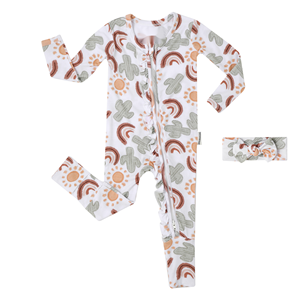 Custom Design High Quality Double Zipper Private Label Bamboo Fabric Baby Clothing 