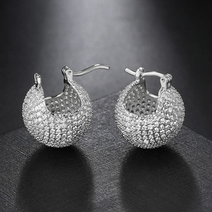 Pendientes de Aro Esféricos para Mujer, Joyería de Moda de Lujo Brillante y Elegante - Product Image 4