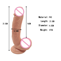 Dildo de 8.66 Pulgadas, Súper Suave, Artificial, Realista, con Forma de Pene de Caballo