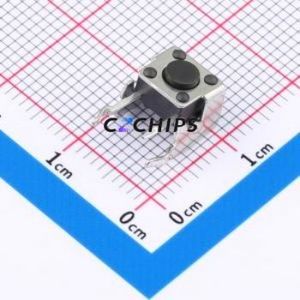 TC-6615-4.3-190 Tactile Switch Bent Lead Through Hole,6x6mm Switch Single Pole Single Throw Round Button 1.9N Right Angle Insert - Product Image 1