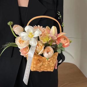 Venta al por mayor <span class=keywords><strong>de</strong></span> cestas <span class=keywords><strong>de</strong></span> flores tejidas a mano ramos <span class=keywords><strong>de</strong></span> flores <span class=keywords><strong>cajas</strong></span> <span class=keywords><strong>de</strong></span> <span class=keywords><strong>arreglos</strong></span> <span class=keywords><strong>florales</strong></span> y embalaje floral <span class=keywords><strong>de</strong></span> estilo rural - Product Image 4