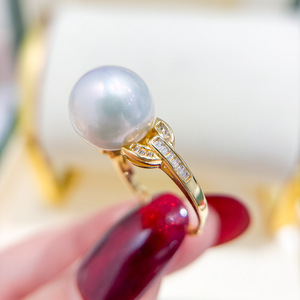 แหวนเงินแท้ WENCHI S925 พร้อมขาตั้ง DIY สำหรับลูกปัดกลมขนาด 10-13 มม. เครื่องประดับเงินเรียบง่าย พร้อมไข่มุก 11898 ชิ้น จากประเทศจีน - Product Image 2